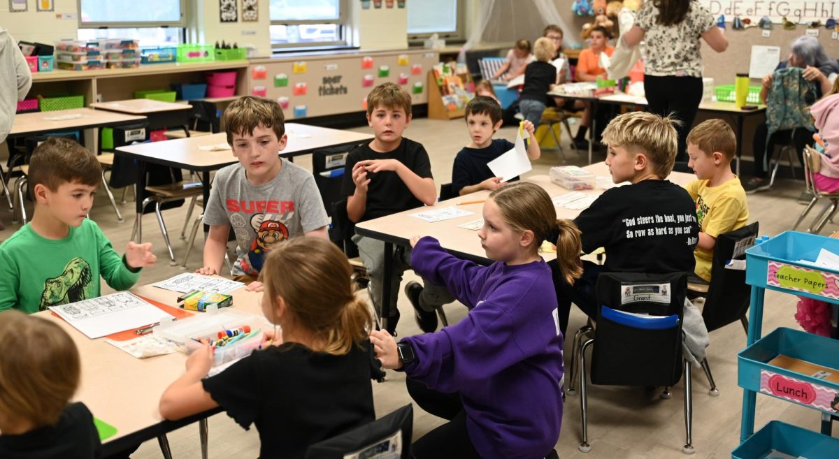 Tyrone Area Elementary School students "buddy up" to honor Veterans and learn about Veteran's Day.