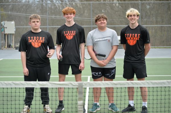 Seniors Quinn Cowher, Ethan Dasher, Logan Harpster, and Tyler Weston 