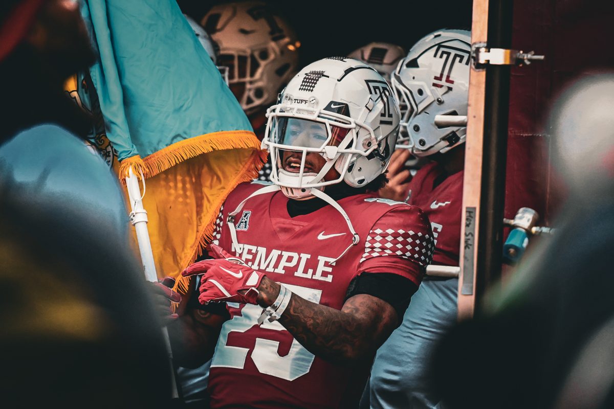 Temple player in the tunnel at Beaver Stadium